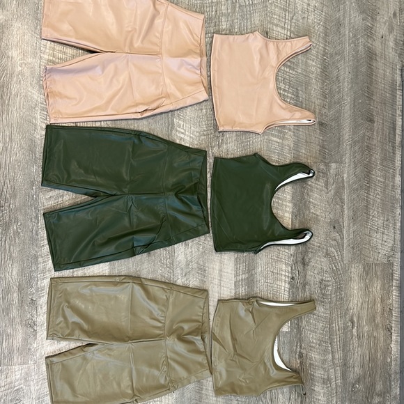 PU Leather Wet Look Biker & Crop Set - Picture 7 of 16